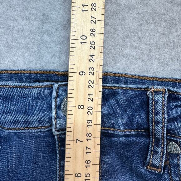 Kut From The Kloth Diana Skinny Jeans WMN 6 Blue Medium Wash Mid Rise Distressed - Picture 8 of 10